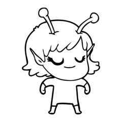 smiling alien girl cartoon