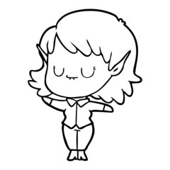 happy cartoon elf girl