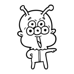 happy cartoon alien