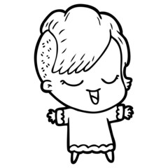 happy cartoon girl