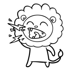 cartoon roaring lion