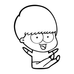 happy cartoon boy