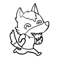 cartoon hungry wolf