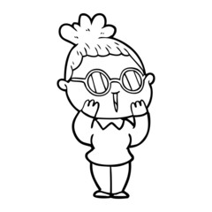 cartoon woman wearing spectacles