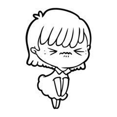 annoyed cartoon girl