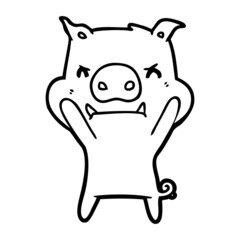 angry cartoon pig