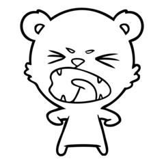 angry cartoon bear