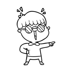 cartoon boy wearing spectacles