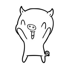 happy cartoon pig