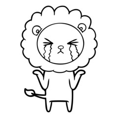 cartoon crying lion