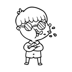 cartoon boy wearing spectacles