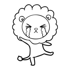 cartoon crying lion
