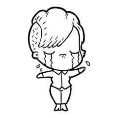 cartoon crying girl
