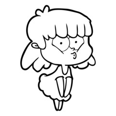 cartoon whistling girl