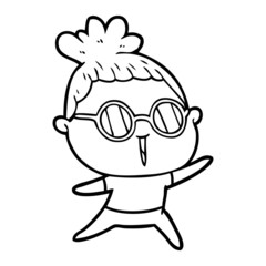 cartoon woman wearing spectacles