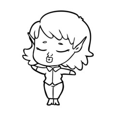Fototapeta premium pretty cartoon elf girl