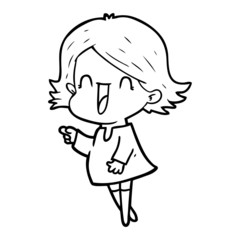 Obraz premium cartoon happy woman