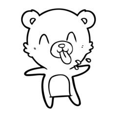 rude cartoon polar bear sticking out tongue