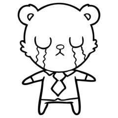 Fototapeta premium crying cartoon bear