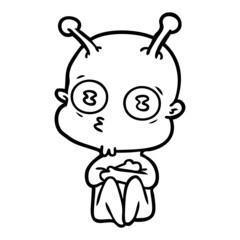 cartoon weird bald spaceman