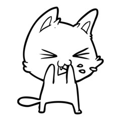 cartoon cat hissing