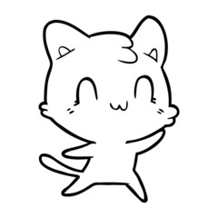 cartoon happy cat