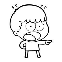 cartoon shocked man pointing