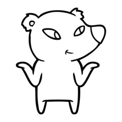 cute cartoon bear shrugging shoulders