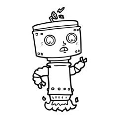 cartoon robot hovering