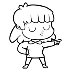 cartoon indifferent woman accusing