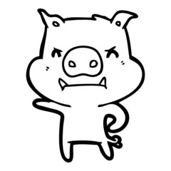 angry cartoon pig