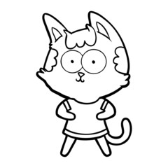 happy cartoon cat