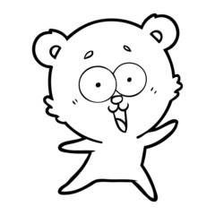 Fototapeta premium laughing teddy bear cartoon