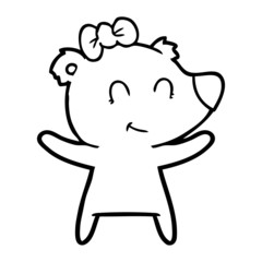 Fototapeta premium female bear cartoon