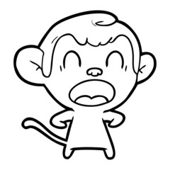 shouting cartoon monkey