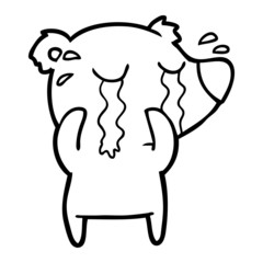cartoon crying bear