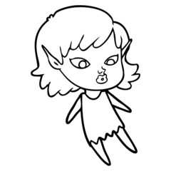 pretty cartoon elf girl