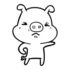 cartoon angry pig