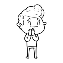 happy cartoon man