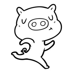 cartoon content pig running