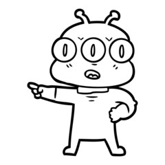 cartoon three eyed alien