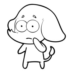 cartoon unsure elephant