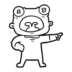 cartoon weird alien shouting