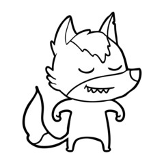 friendly cartoon wolf