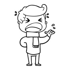 cartoon shouting man