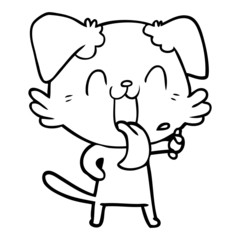 cartoon panting dog