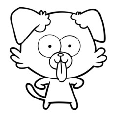 cartoon dog with tongue sticking out
