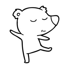happy cartoon bear dancing