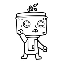 cartoon robot waving