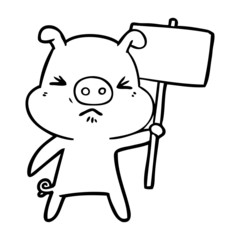 cartoon angry pig